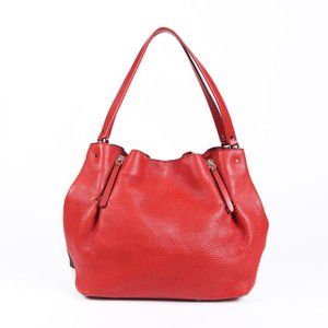 Burberry Medium Red Maidstone Check Calfskin Canvas Tote Crossbody Purse Bag‎
